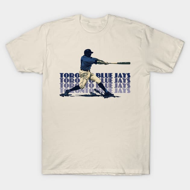 Retro Toronto Blue Jays Slugger T-Shirt by Rad Love